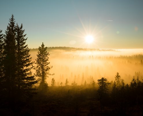 Fakta om Sjusjøen - Solnedgang
