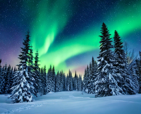 Nordlys Sjusjøen ved Lillehammer